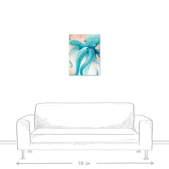 Blue Octopus 18" x 24" Canvas Wall Art